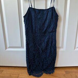 Navy lace bodycon dress
